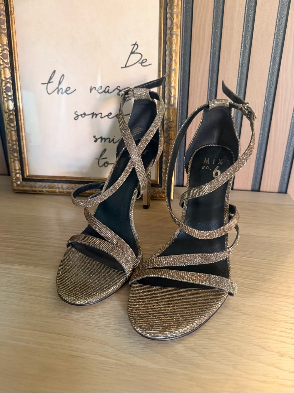 MIX No. 6 Gold Strappy High Heel Sandals